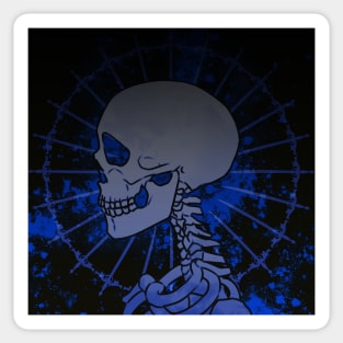 (Blue) Skeleton Side-Profile Sticker